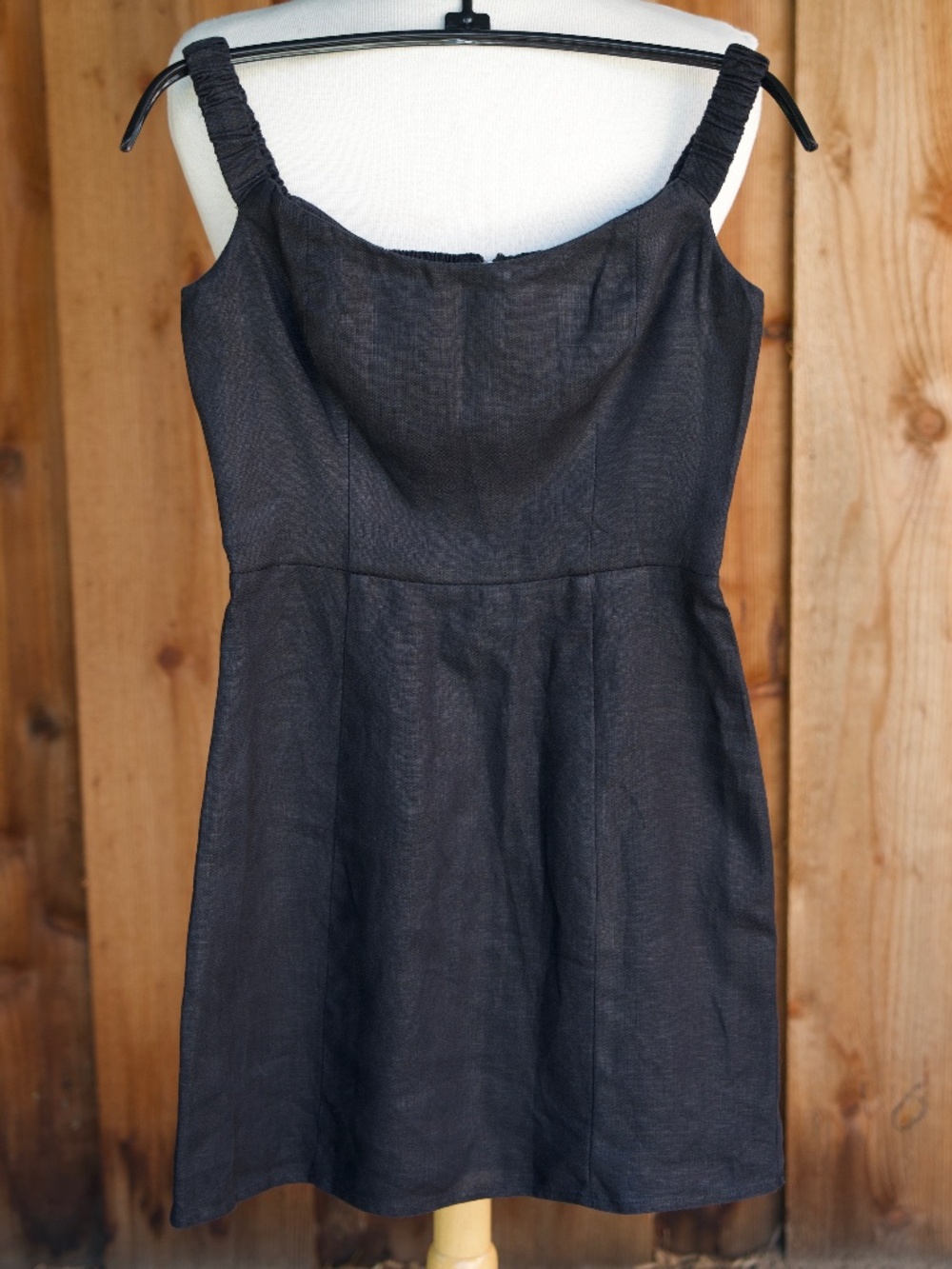 Reformation 100% Linen Sawyer Black Mini Dress Woman's 2
